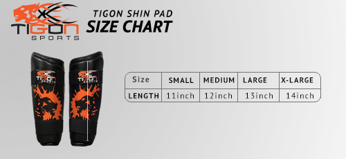 shinpad size chart