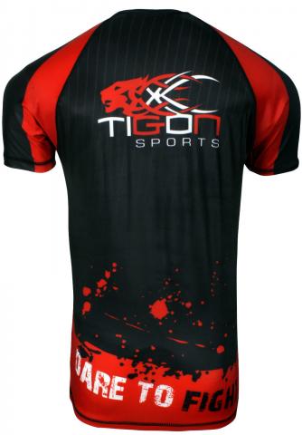 rash guard black red