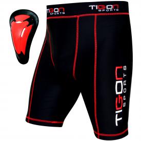 Compression shorts with groin guard sales